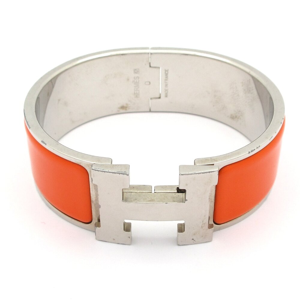 Hermès Clic Clac H Bangle Silver Orange